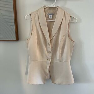 Christian Lacroix Cream Sleeveless Blazer Top